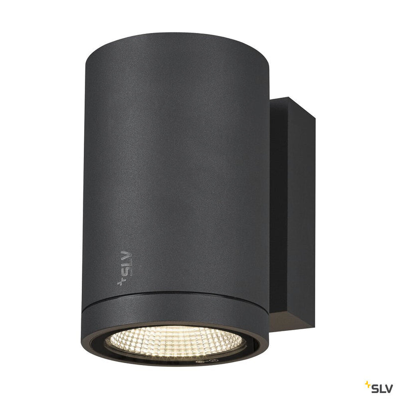 ENOLA ROUND M, single outdoor LED surface-mounted wall light anthracite
