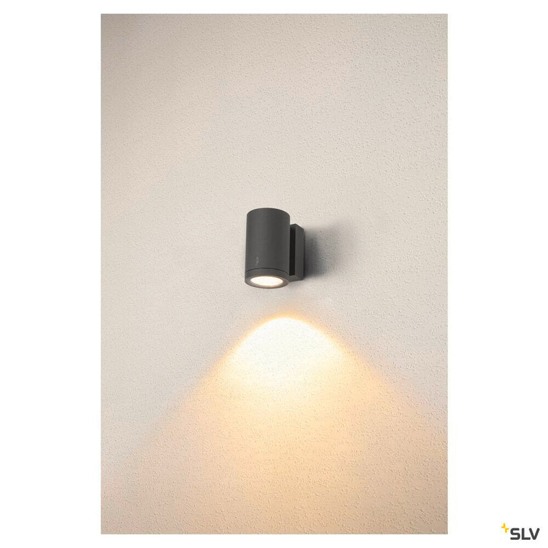 ENOLA ROUND M, single outdoor LED surface-mounted wall light anthracite