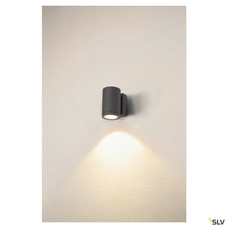 ENOLA ROUND M, single outdoor LED surface-mounted wall light anthracite