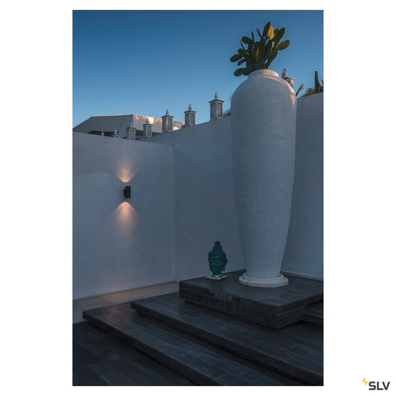 ENOLA ROUND UP/DOWN S, outdoor LED surface-mounted wall light anthracite