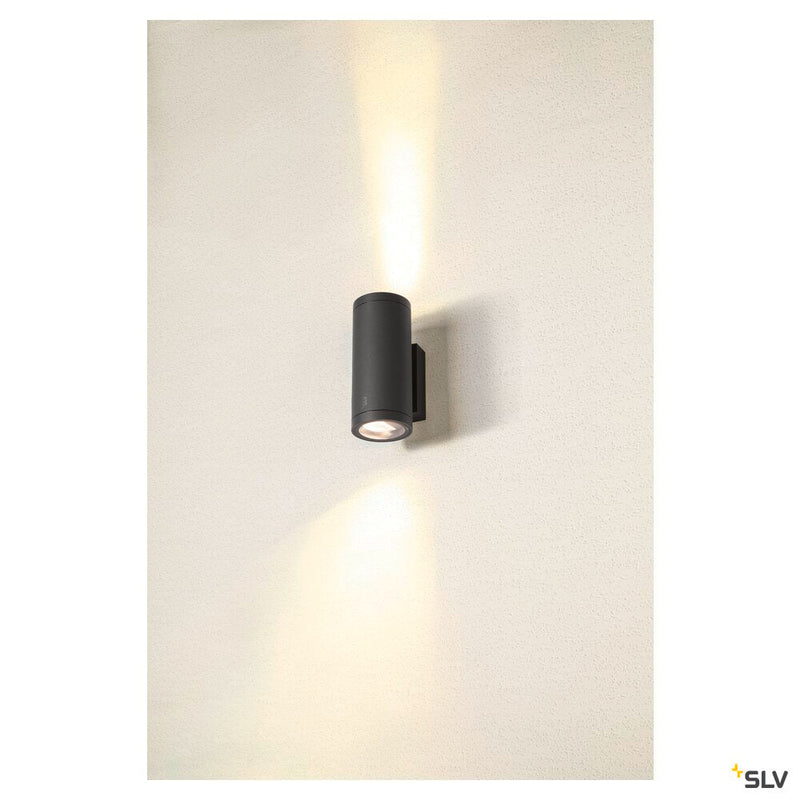 ENOLA ROUND UP/DOWN M, outdoor LED surface-mounted wall light anthracite