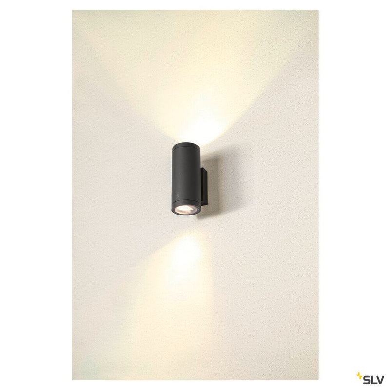 ENOLA ROUND UP/DOWN M, outdoor LED surface-mounted wall light anthracite