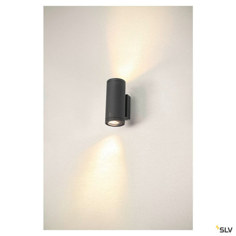 ENOLA ROUND UP/DOWN M, outdoor LED surface-mounted wall light anthracite