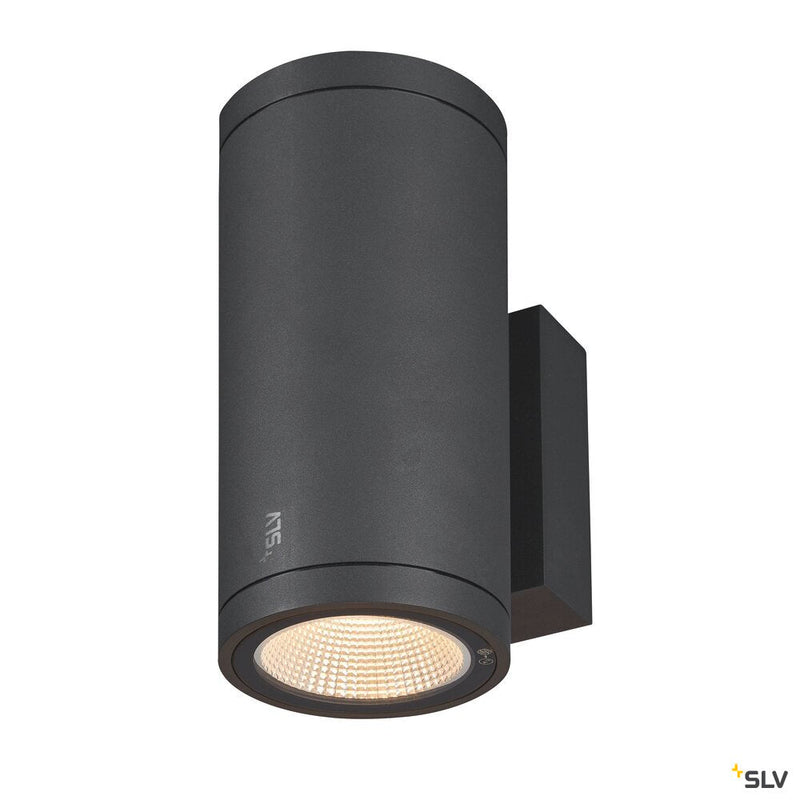 ENOLA ROUND UP/DOWN M, outdoor LED surface-mounted wall light anthracite