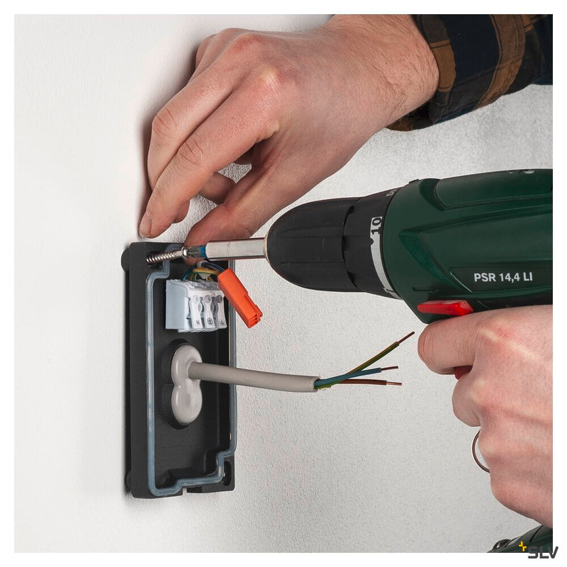 ENOLA ROUND UP/DOWN M, outdoor LED surface-mounted wall light anthracite