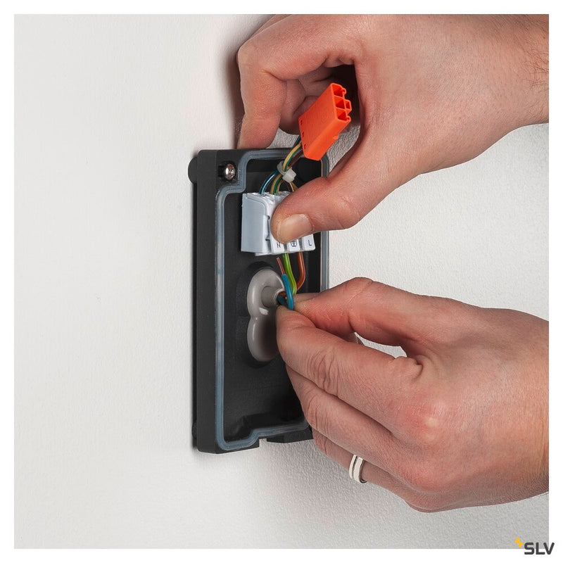 ENOLA ROUND UP/DOWN M, outdoor LED surface-mounted wall light anthracite