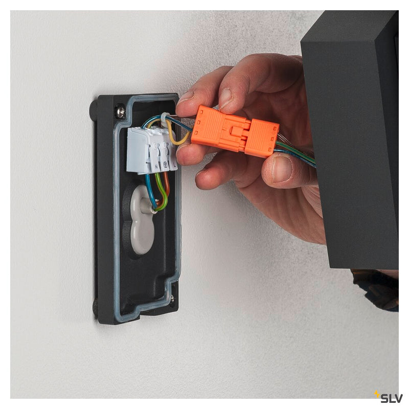 ENOLA ROUND UP/DOWN M, outdoor LED surface-mounted wall light anthracite