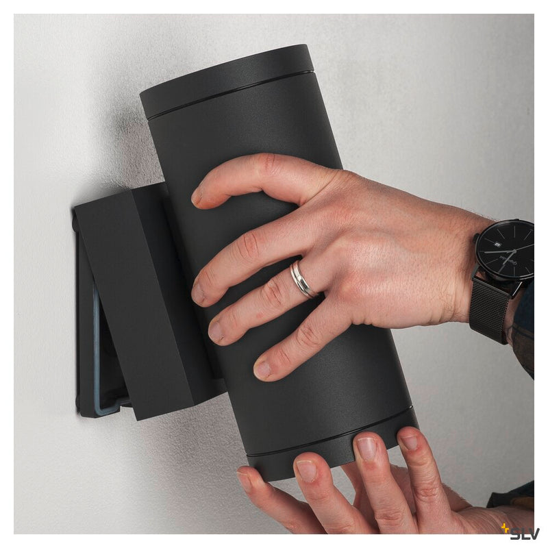 ENOLA ROUND UP/DOWN M, outdoor LED surface-mounted wall light anthracite