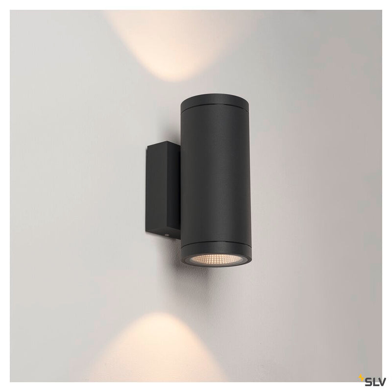 ENOLA ROUND UP/DOWN M, outdoor LED surface-mounted wall light anthracite