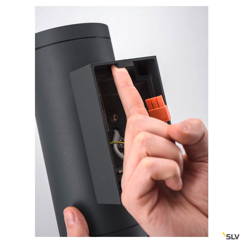 ENOLA ROUND UP/DOWN M, outdoor LED surface-mounted wall light anthracite