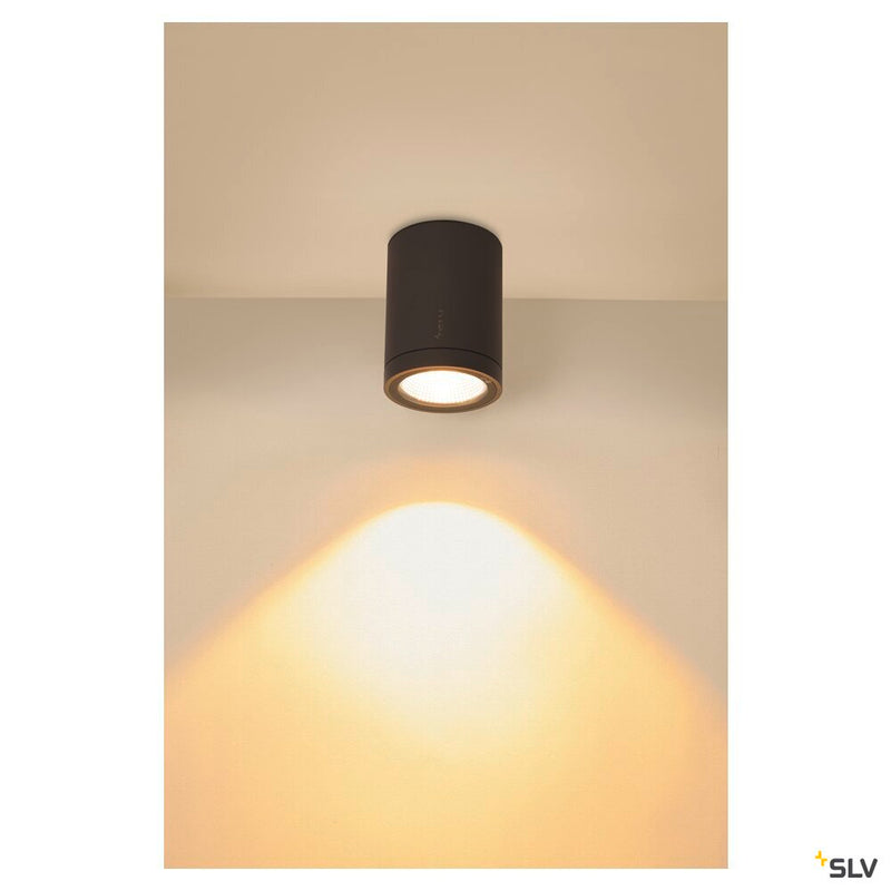 ENOLA ROUND M, outdoor LED surface-mounted ceiling light anthracite