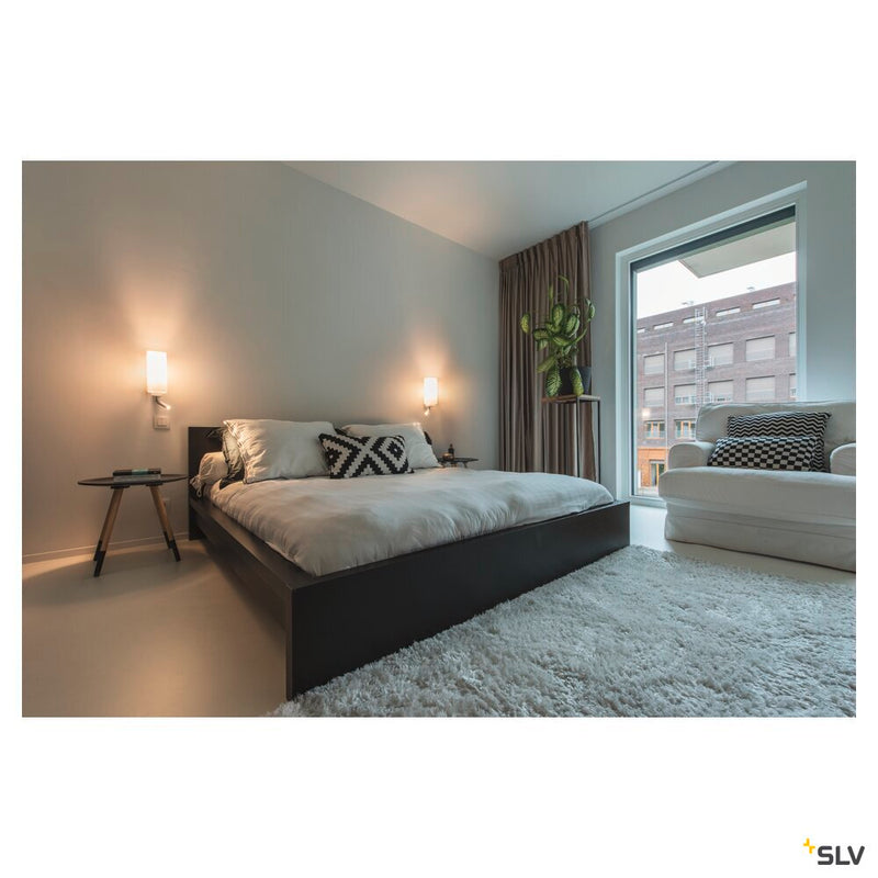 QUADRASS SPOT, indoor surface-mounted wall light with LED spotlight and E27 socket, white