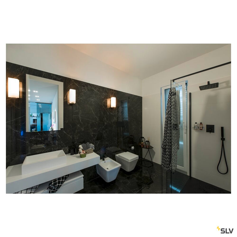 QUADRASS, indoor surface-mounted wall light, E27, black