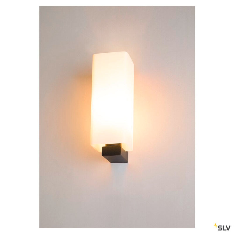 QUADRASS, indoor surface-mounted wall light, E27, black