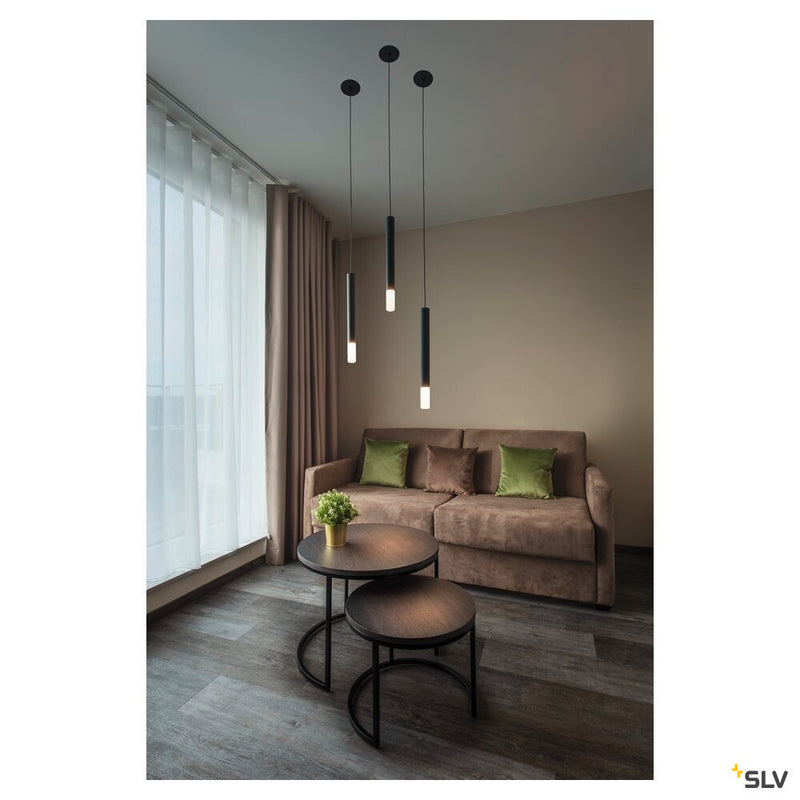 HELIA AMBIENT 35, indoor LED pendant black flat canopy