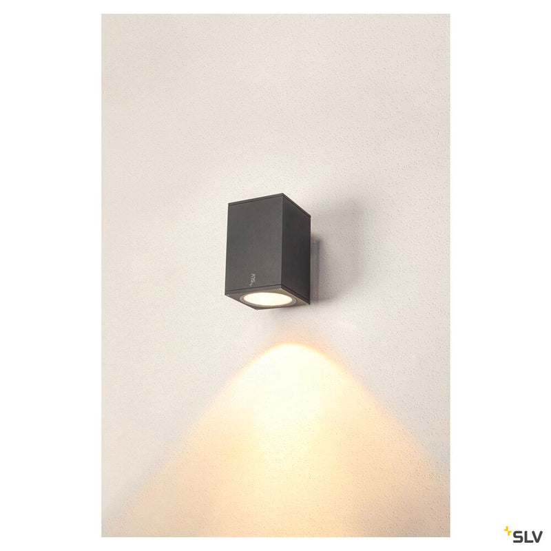 ENOLA SQUARE L, single outdoor LED surface-mounted wall light anthracite CCT 3000/4000K