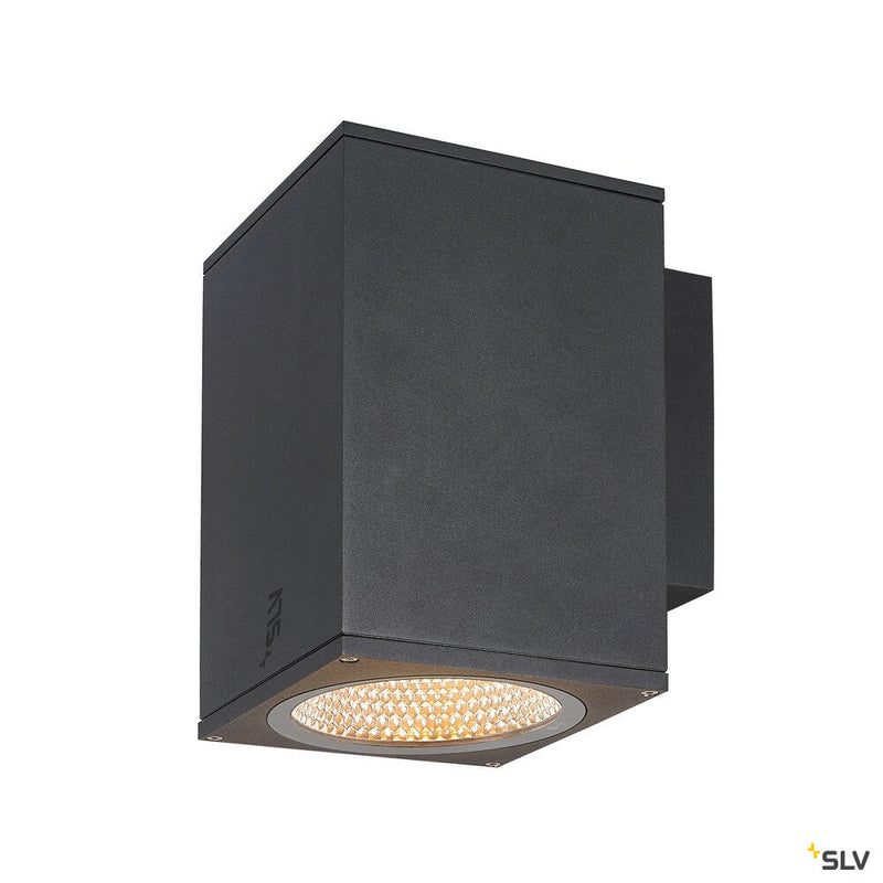 ENOLA SQUARE L, single outdoor LED surface-mounted wall light anthracite CCT 3000/4000K