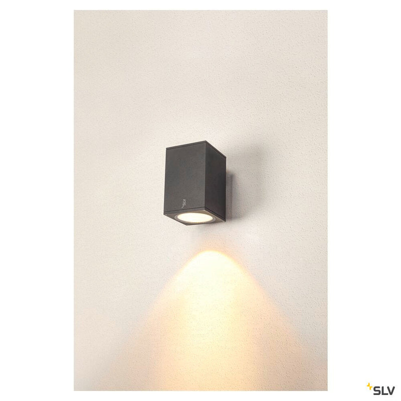 ENOLA SQUARE L, single outdoor LED surface-mounted wall light anthracite CCT 3000/4000K
