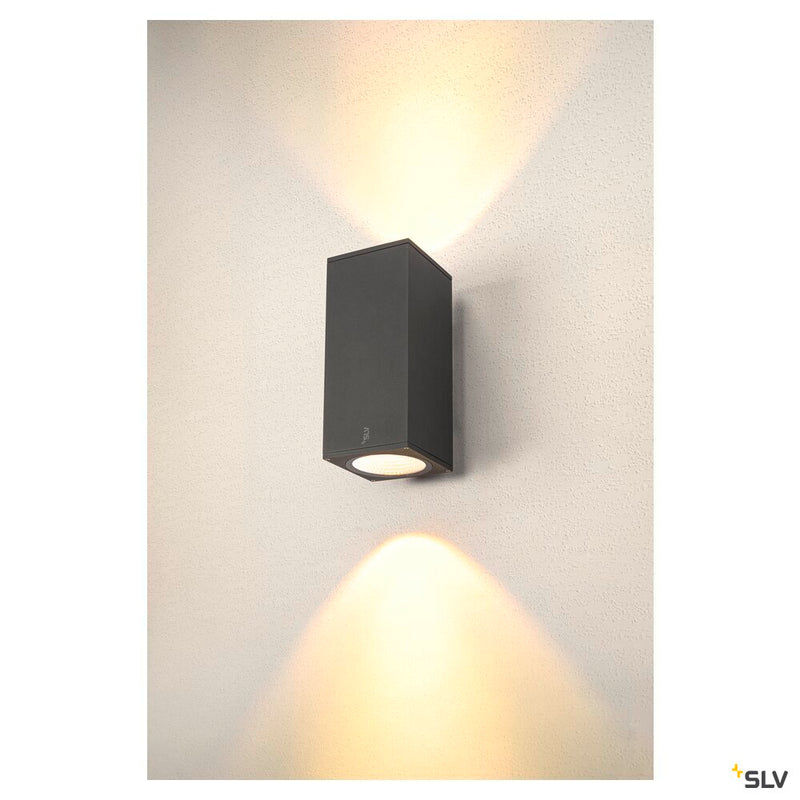 ENOLA SQUARE UP/DOWN L, outdoor LED surface-mounted wall light anthracite CCT 3000/4000K