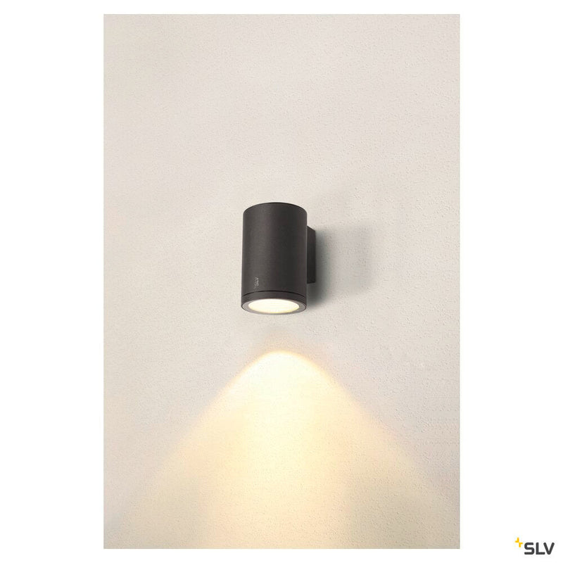 ENOLA ROUND L, single outdoor LED surface-mounted wall light anthracite CCT 3000/4000K