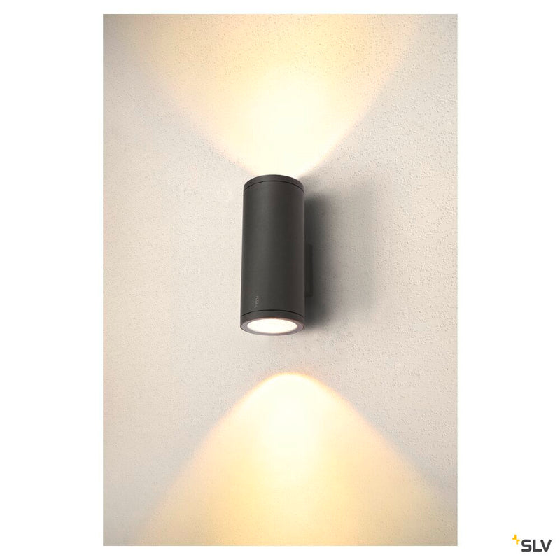 ENOLA ROUND UP/DOWN L, outdoor LED surface-mounted wall light anthracite CCT 3000/4000K