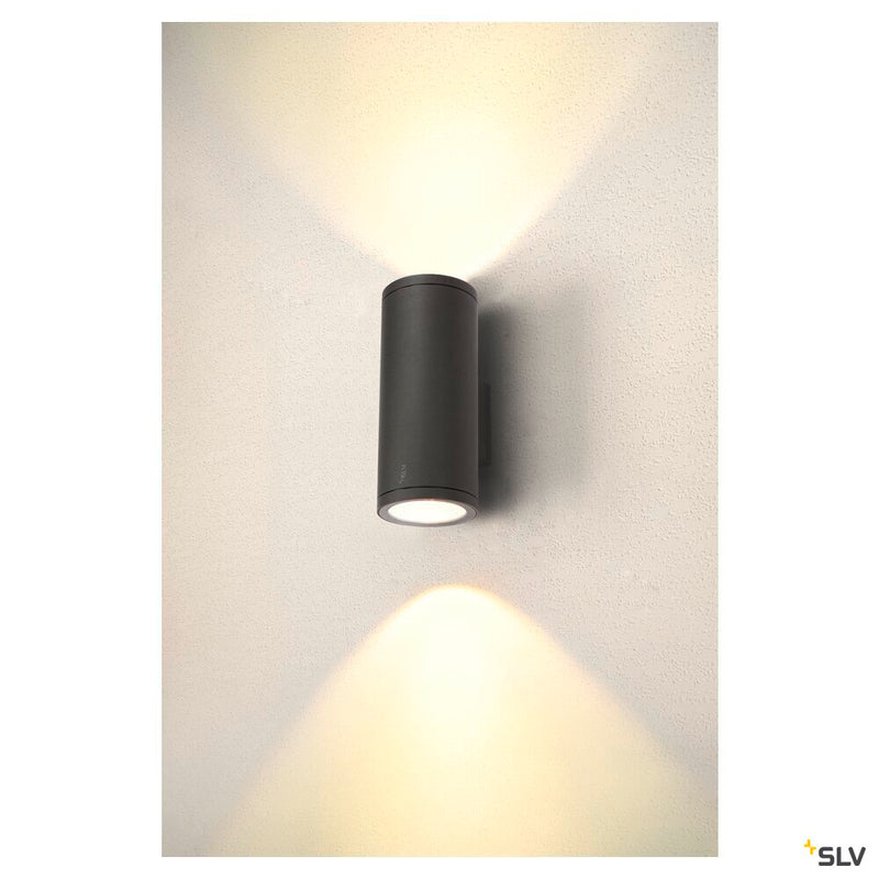 ENOLA ROUND UP/DOWN L, outdoor LED surface-mounted wall light anthracite CCT 3000/4000K