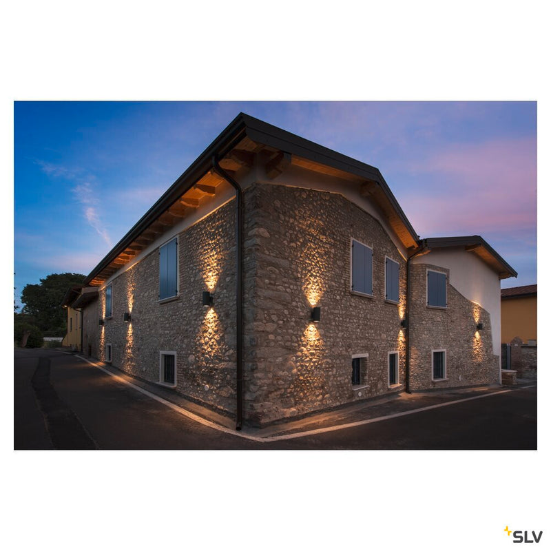 ENOLA ROUND UP/DOWN L, outdoor LED surface-mounted wall light anthracite CCT 3000/4000K