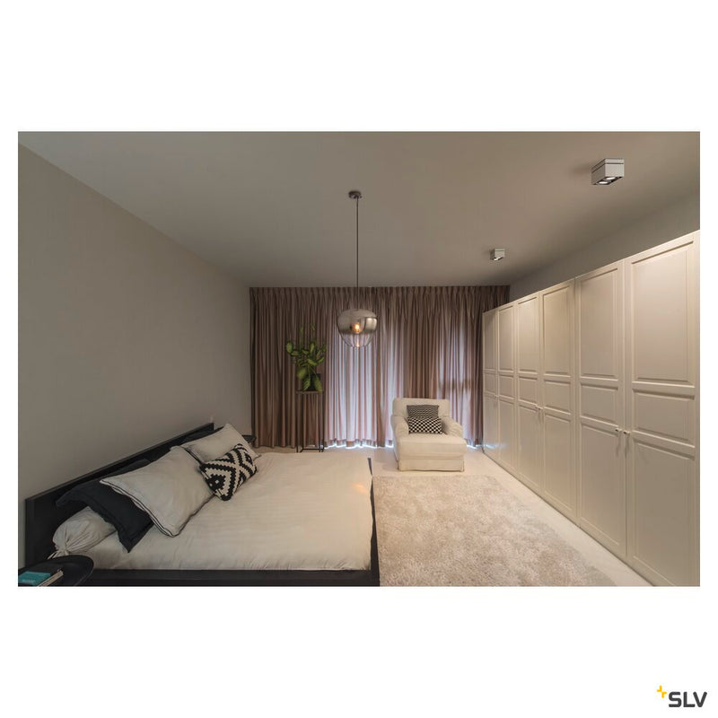 KARDAMOD ceiling light, double-headed, QPAR111, rectangular, white, max. 150W