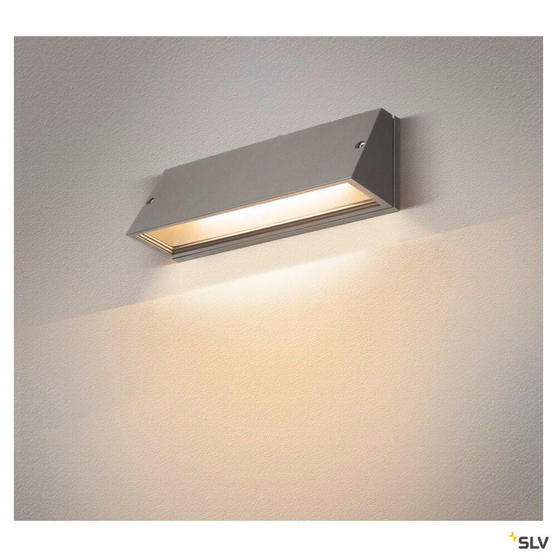 PEMA WL, outdoor LED surface-mounted wall light grey CCT switch 3000/4000K