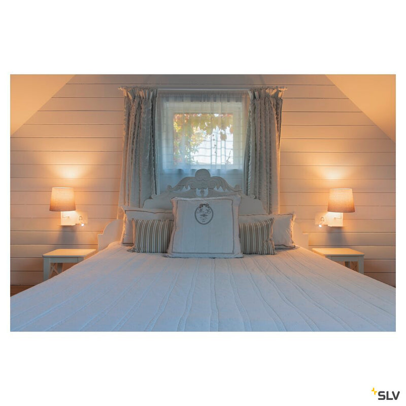 SOMNILA FLEX, indoor LED surface-mounted wall light 3000K white version right incl. USB connection