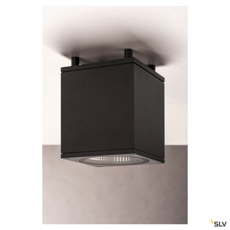 ENOLA SQUARE M, outdoor LED surface-mounted ceiling light anthracite