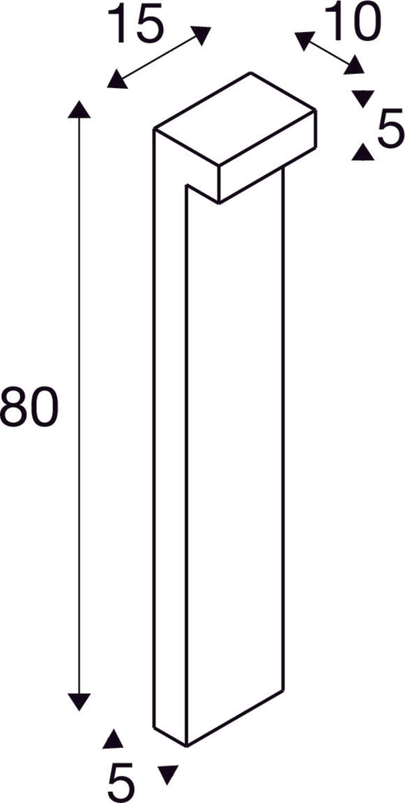 L-LINE OUT 80 FL POLE, Outdoor LED free-standing light horizontal anthracite CCT switch 3000/4000K