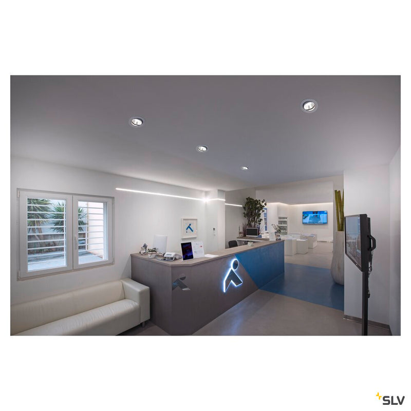 NUMINOS MOVE DL L, Indoor LED recessed ceiling light white/chrome 3000K 40° rotating and pivoting