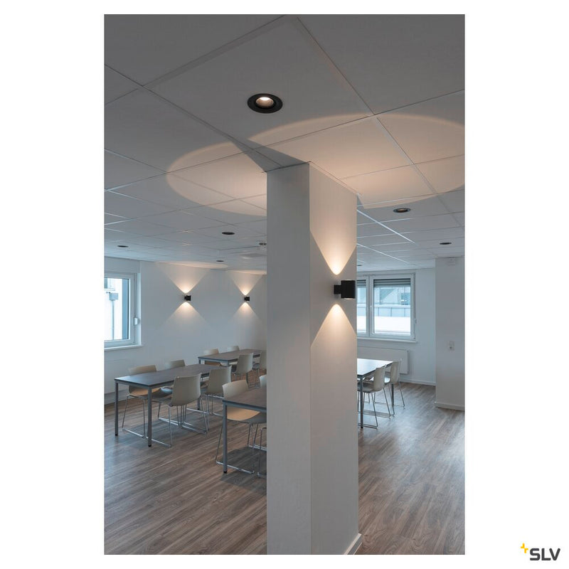 NUMINOS DL M, Indoor LED recessed ceiling light black/black 2700K 55°, including leaf springs