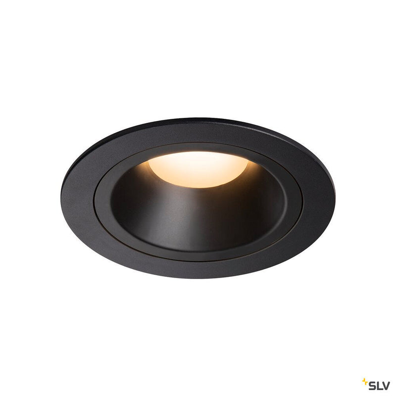 NUMINOS DL M, Indoor LED recessed ceiling light black/black 2700K 55°, including leaf springs