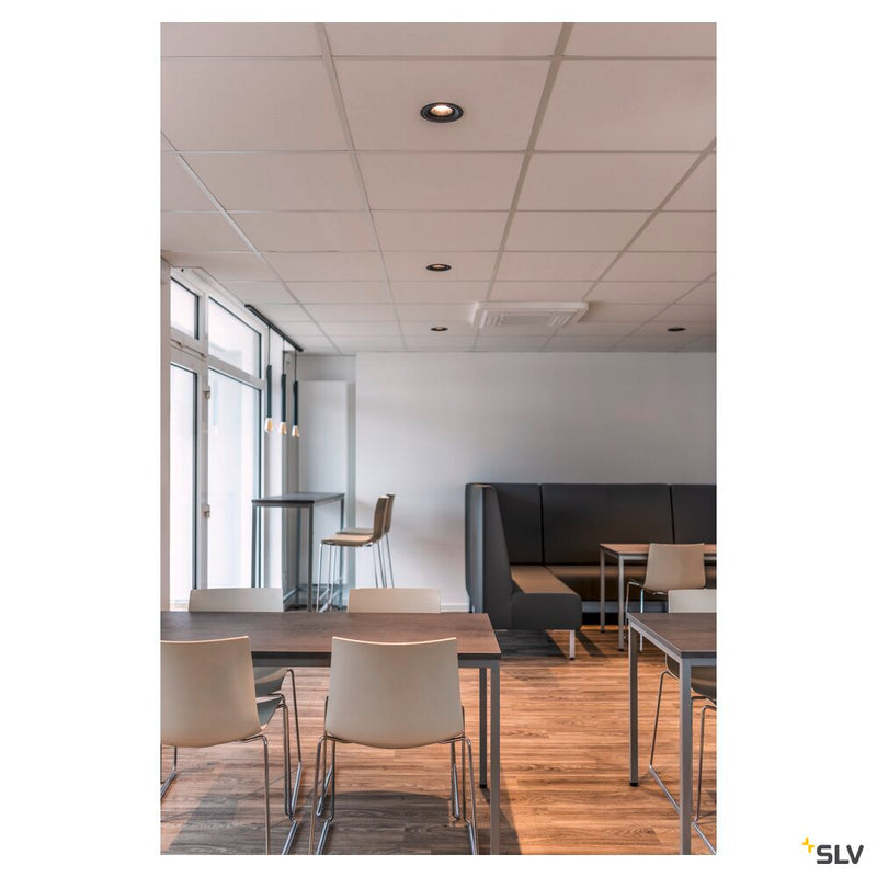 NUMINOS DL M, Indoor LED recessed ceiling light black/black 2700K 55°, including leaf springs