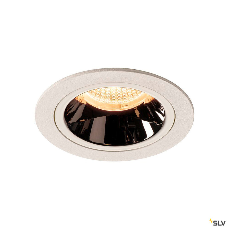 NUMINOS DL M, Indoor LED recessed ceiling light white/chrome 2700K 20°, including leaf springs