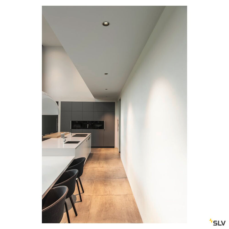 NUMINOS DL M, Indoor LED recessed ceiling light white/chrome 3000K 40°, including leaf springs