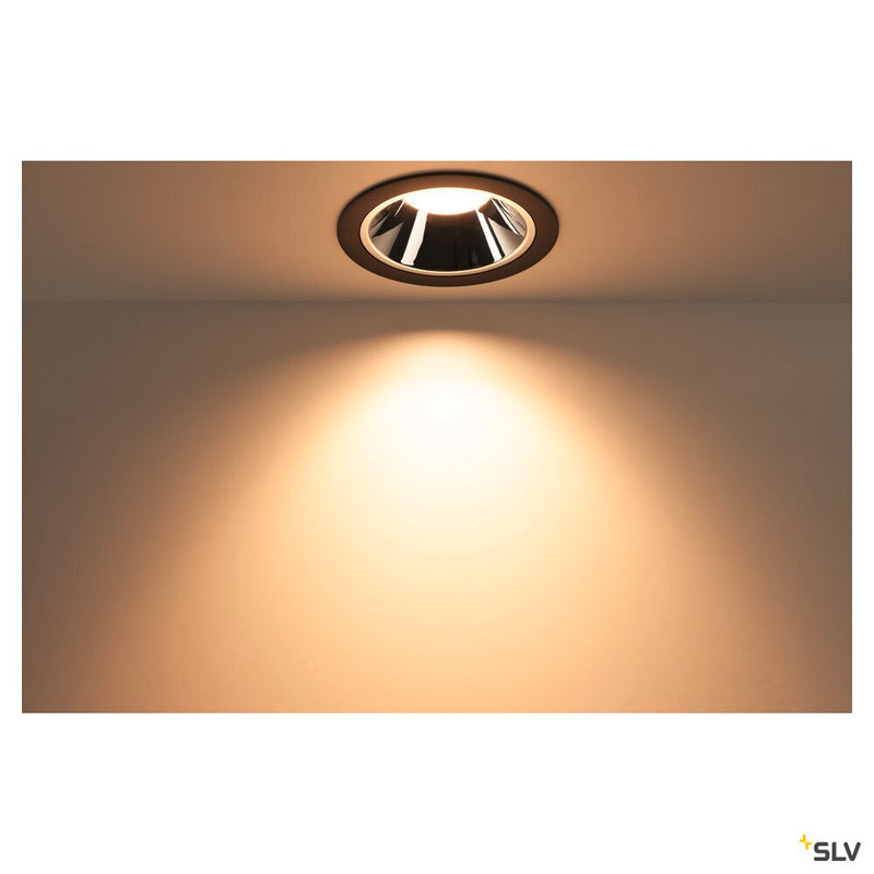 NUMINOS DL XL, Indoor LED recessed ceiling light black/chrome 3000K 40°