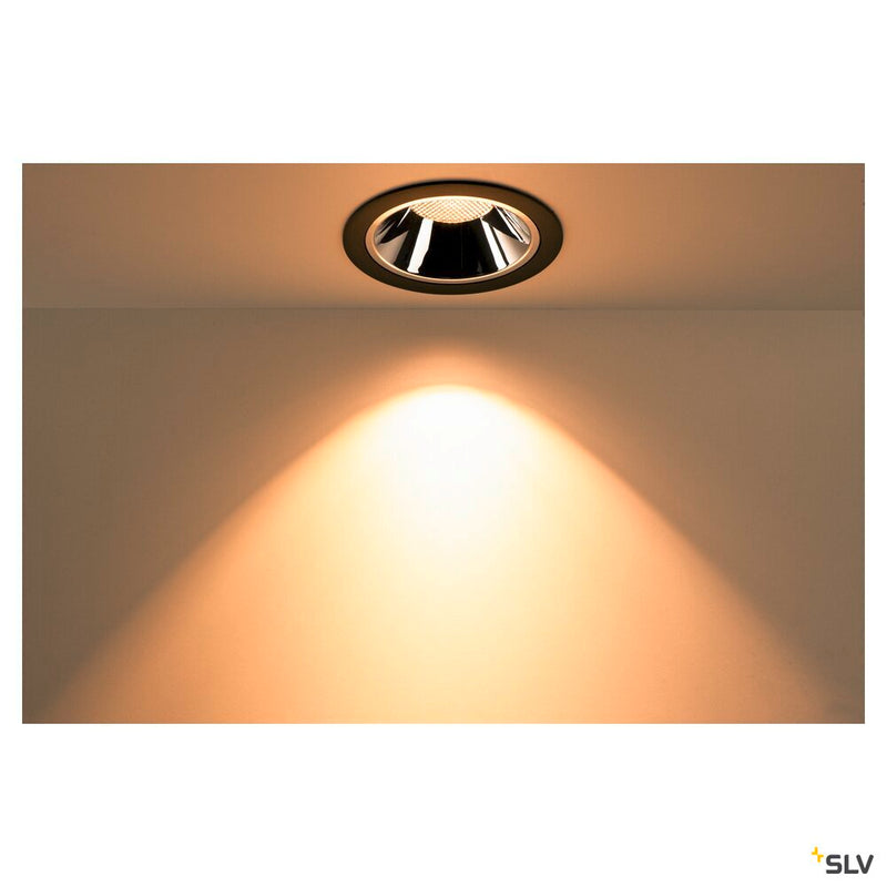 NUMINOS DL XL, Indoor LED recessed ceiling light black/chrome 3000K 40°