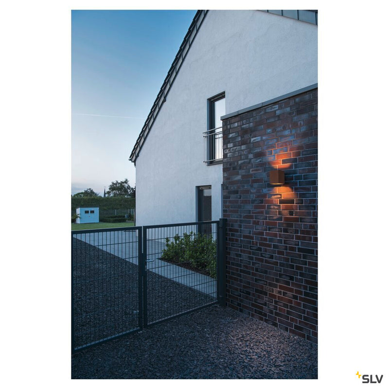 RUSTY UP/DOWN WL, outdoor LED surface-mounted wall light square rust CCT switch 3000/4000K