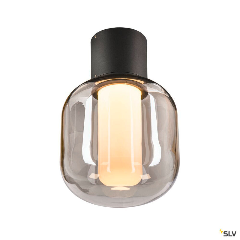 OVALISK CL, LED Outdoor ceiling-mounted ceiling light anthracite CCT switch 3000/4000K