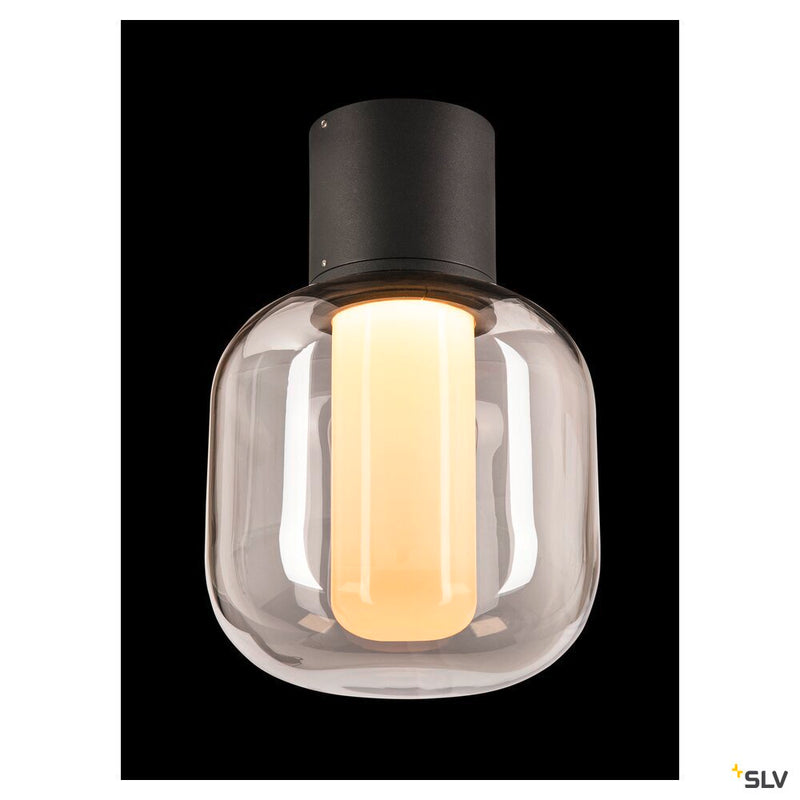 OVALISK CL, LED Outdoor ceiling-mounted ceiling light anthracite CCT switch 3000/4000K