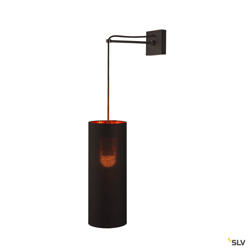FENDA, lamp shade, round, black/copper, Ø/H 15/40 cm