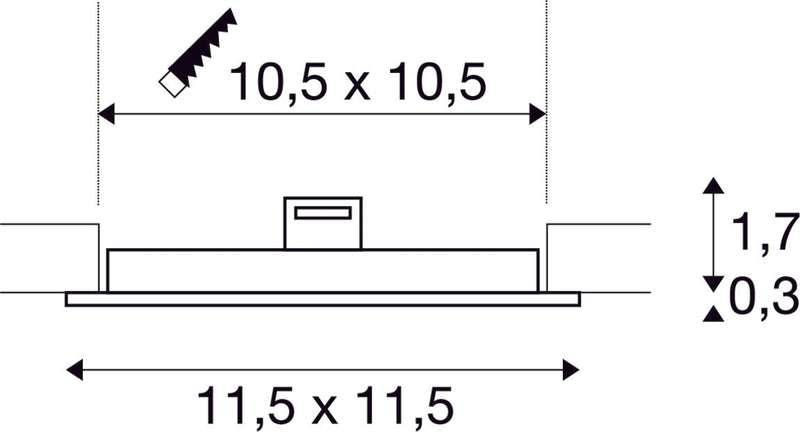 SENSER 12 DL, Indoor LED recessed ceiling light square white 4000K