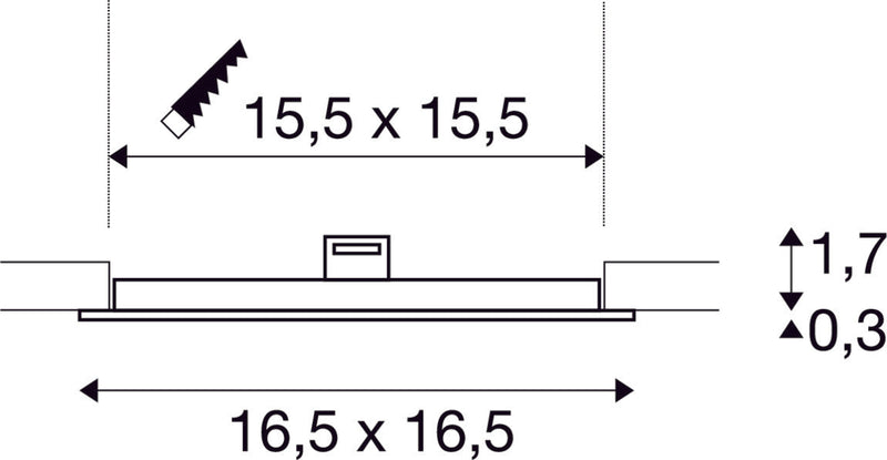 SENSER 18 DL, Indoor LED recessed ceiling light square white 4000K
