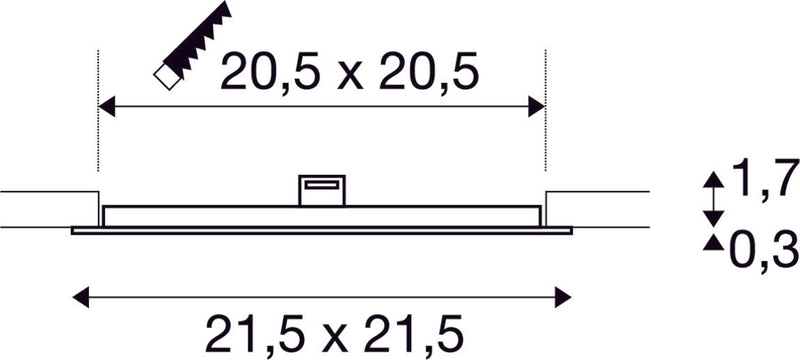 SENSER 24 DL, Indoor LED recessed ceiling light square white 4000K