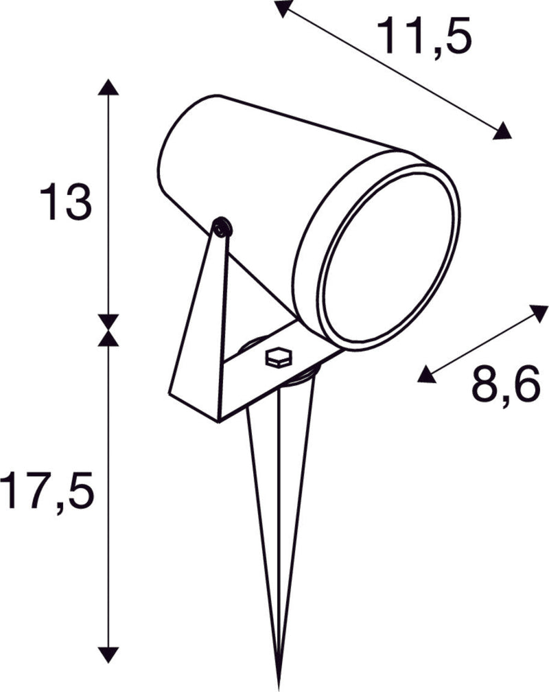 SAMRINA SP single QPAR51, outdoor ground spike light black