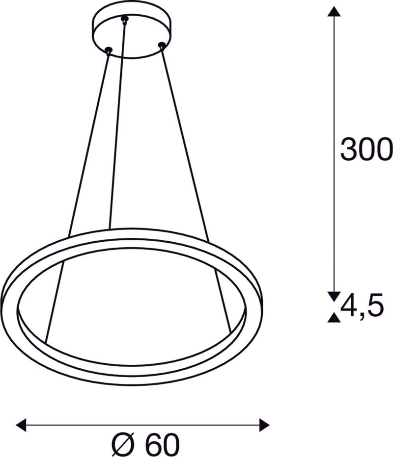ONE 60 PD DALI UP/DOWN, Indoor LED pendant light white CCT switch 3000/4000K