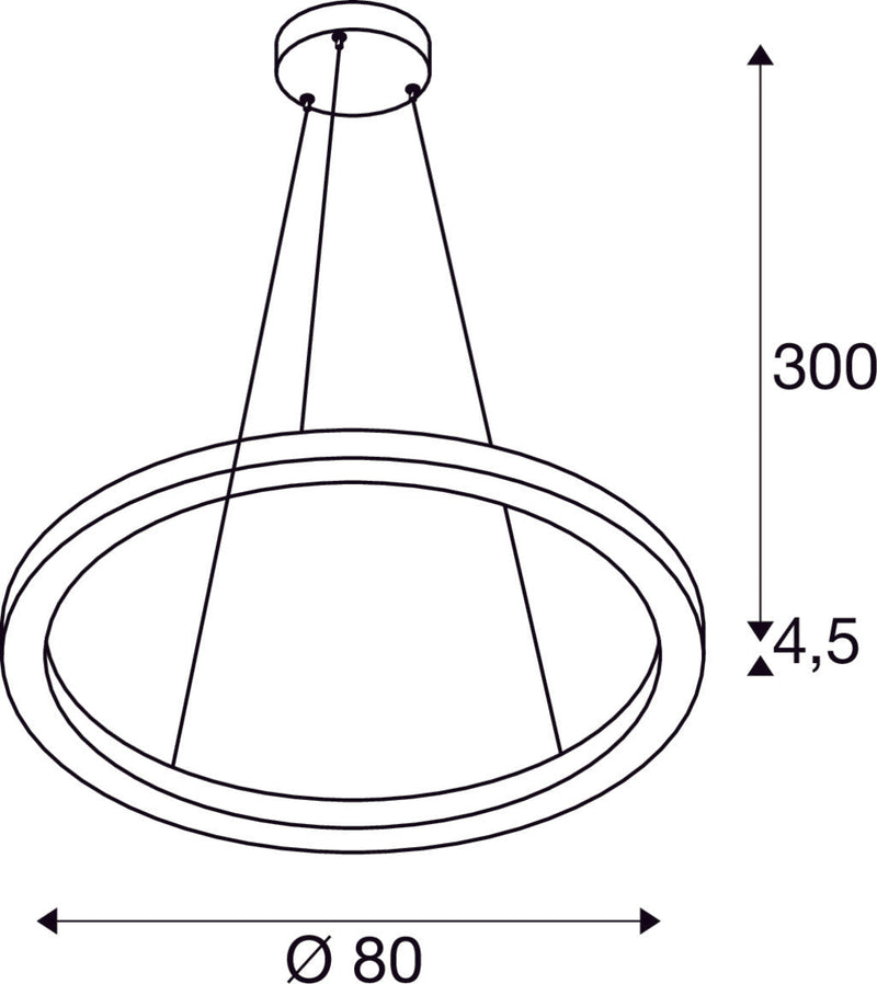 ONE 80 PD DALI UP/DOWN, Indoor LED pendant light white CCT switch 3000/4000K
